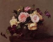 Roses and Clematis - 亨利·方丹·拉图尔